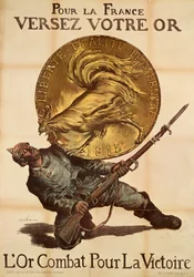 "Ge ditt guld till Frankrike för att kämpa för segern", c.1915